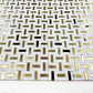 Radiant Eclipse Kwong Sal White & Gold Stainless Steel Split Woven Shape Marble Mosaic