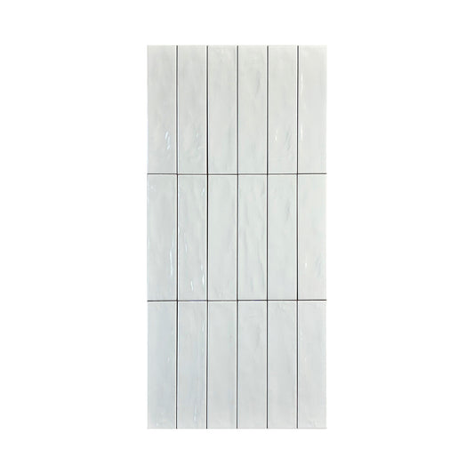 Pearl Luxe  White Semimatte Perlescent Ceramic Artisanal Tile