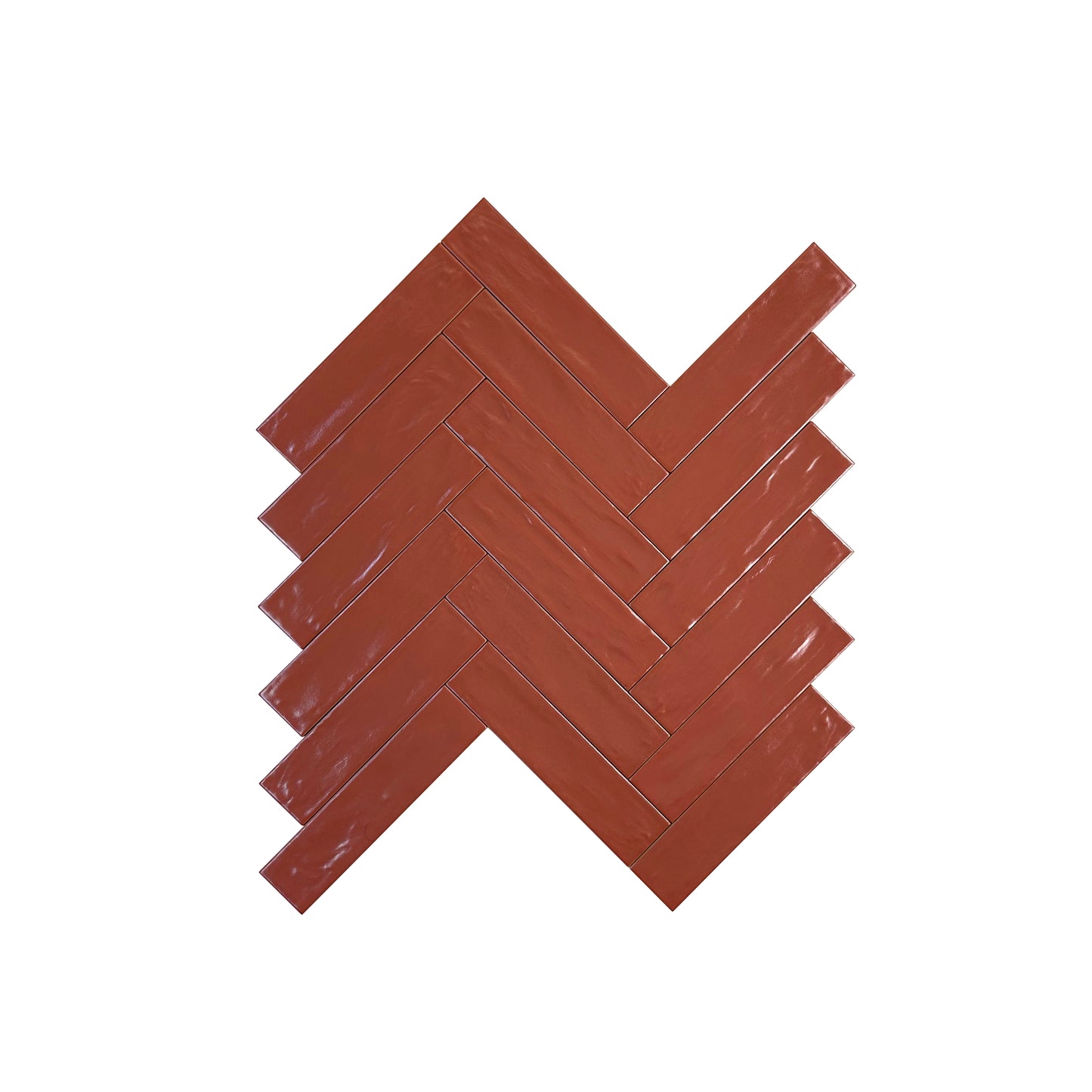 Pearl Luxe  Red Semimatte Perlescent Ceramic Artisanal Tile