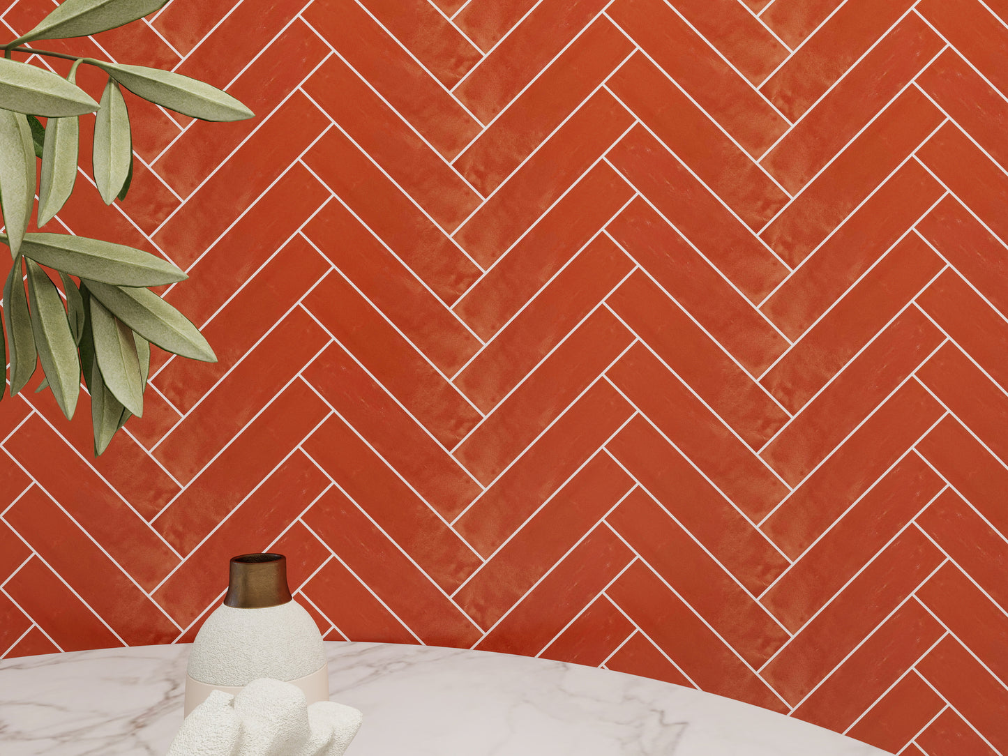 Red Ceramic Subway Tile-Artisanal Tile