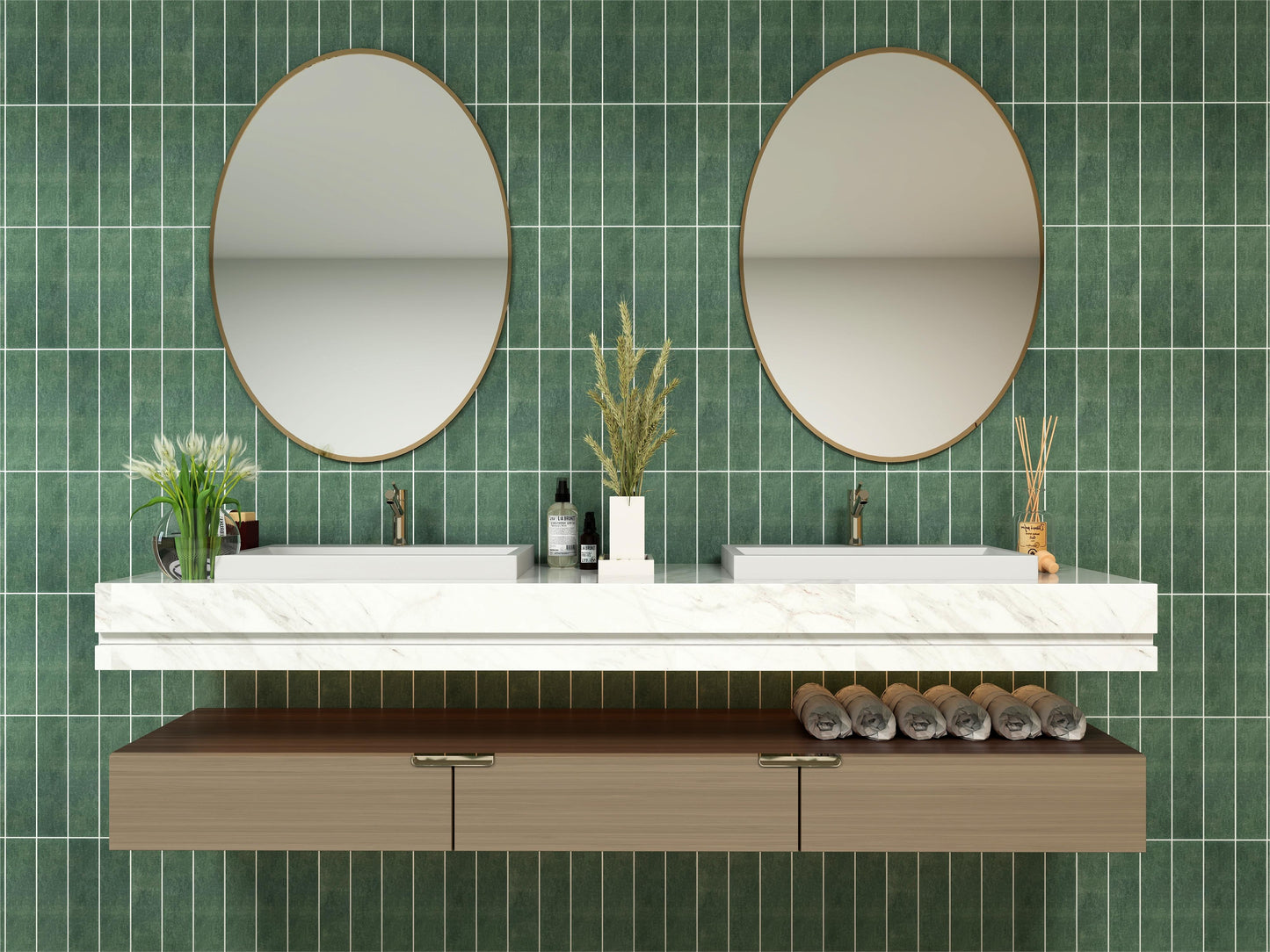 Sea Green Porcelain Subway Tile-Artisanal Tile