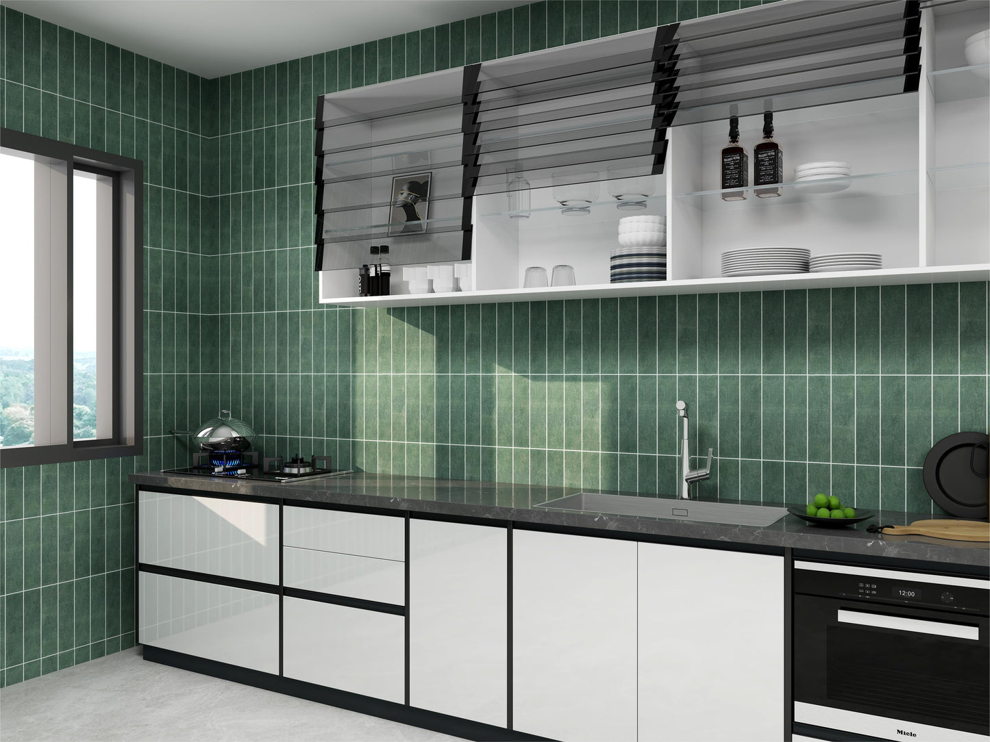 Sea Green Porcelain Subway Tile-Artisanal Tile