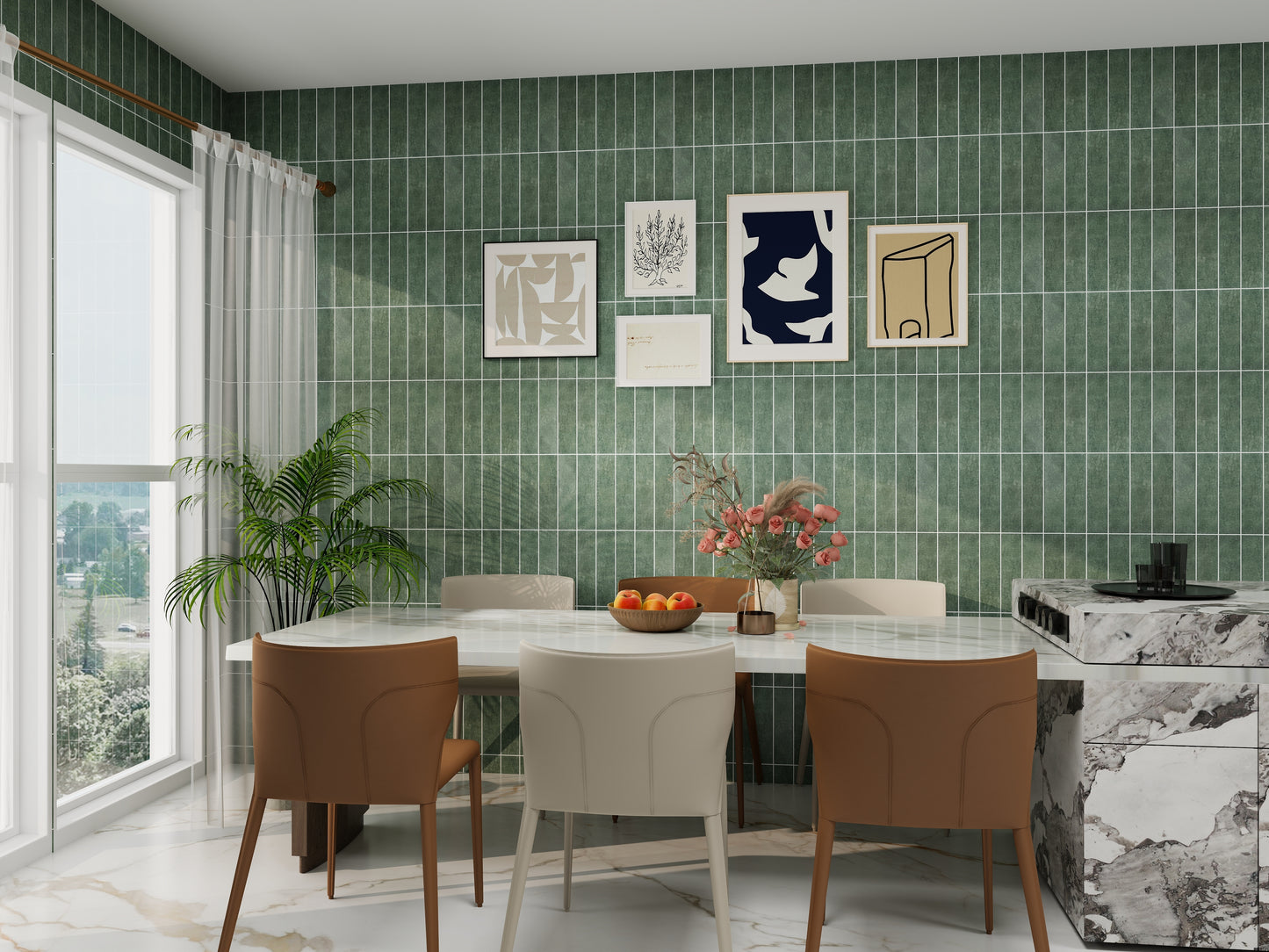 Hunter Green Porcelain Subway Tile-Artisanal Tile