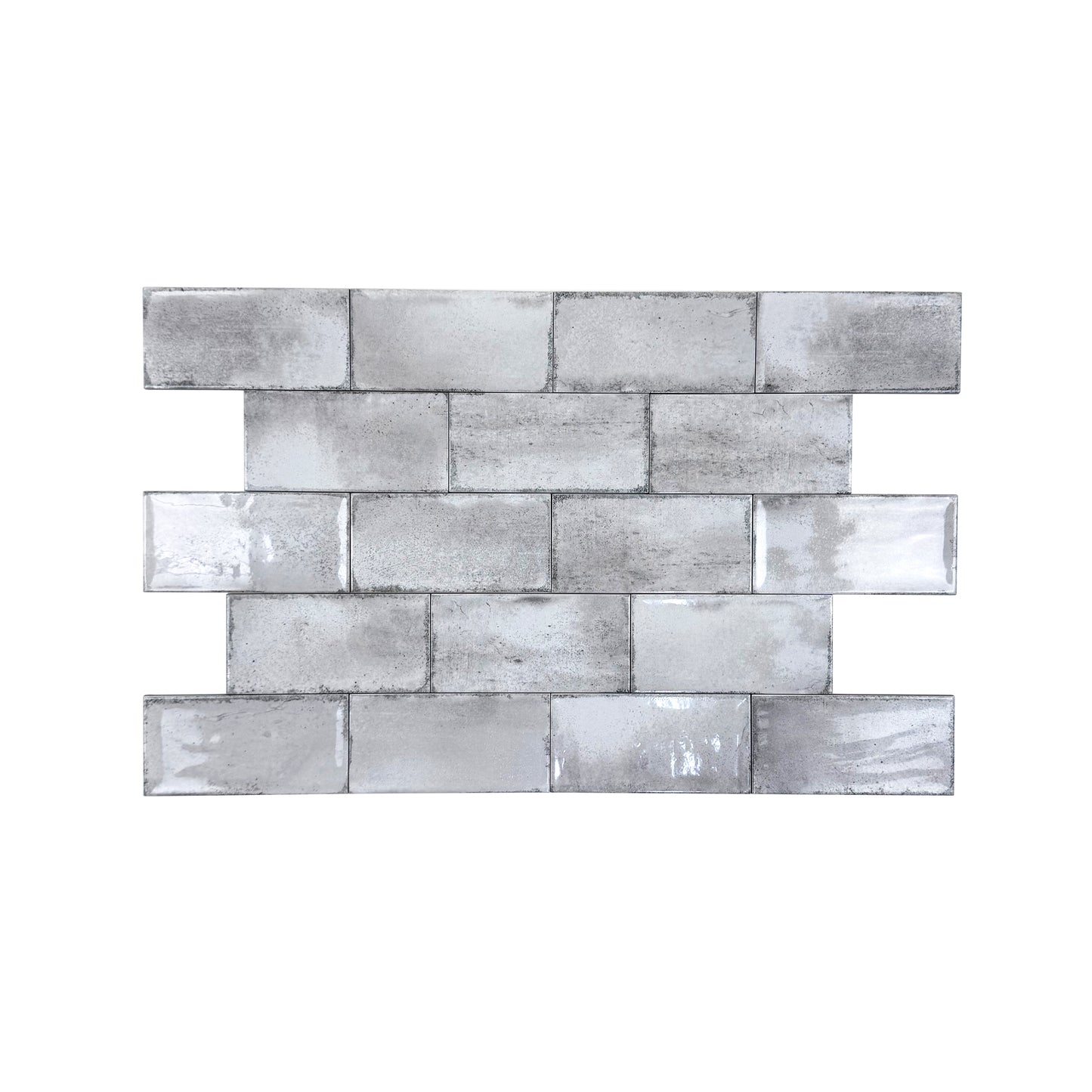 Spanish Timeless Tones  Light Grey Glossy Ceramic Artisanal Tile