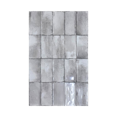 Spanish Timeless Tones  Light Grey Glossy Ceramic Artisanal Tile