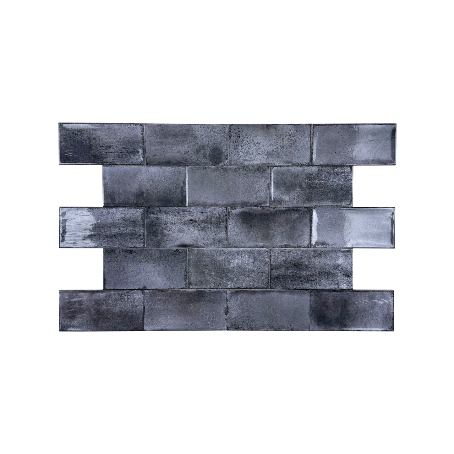 Spanish Timeless Tones  Charcoal Grey Glossy Ceramic Artisanal Tile