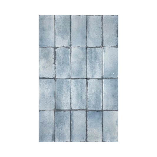 Spanish Timeless Tones  Soft Green Glossy Ceramic Artisanal Tile