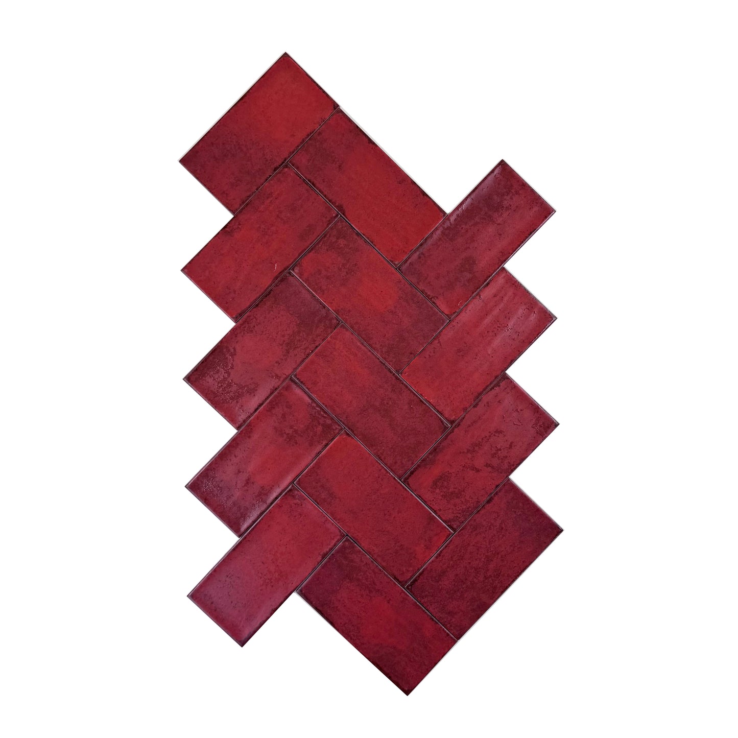 Spanish Timeless Tones  Ruby Red Matte Ceramic Artisanal Tile