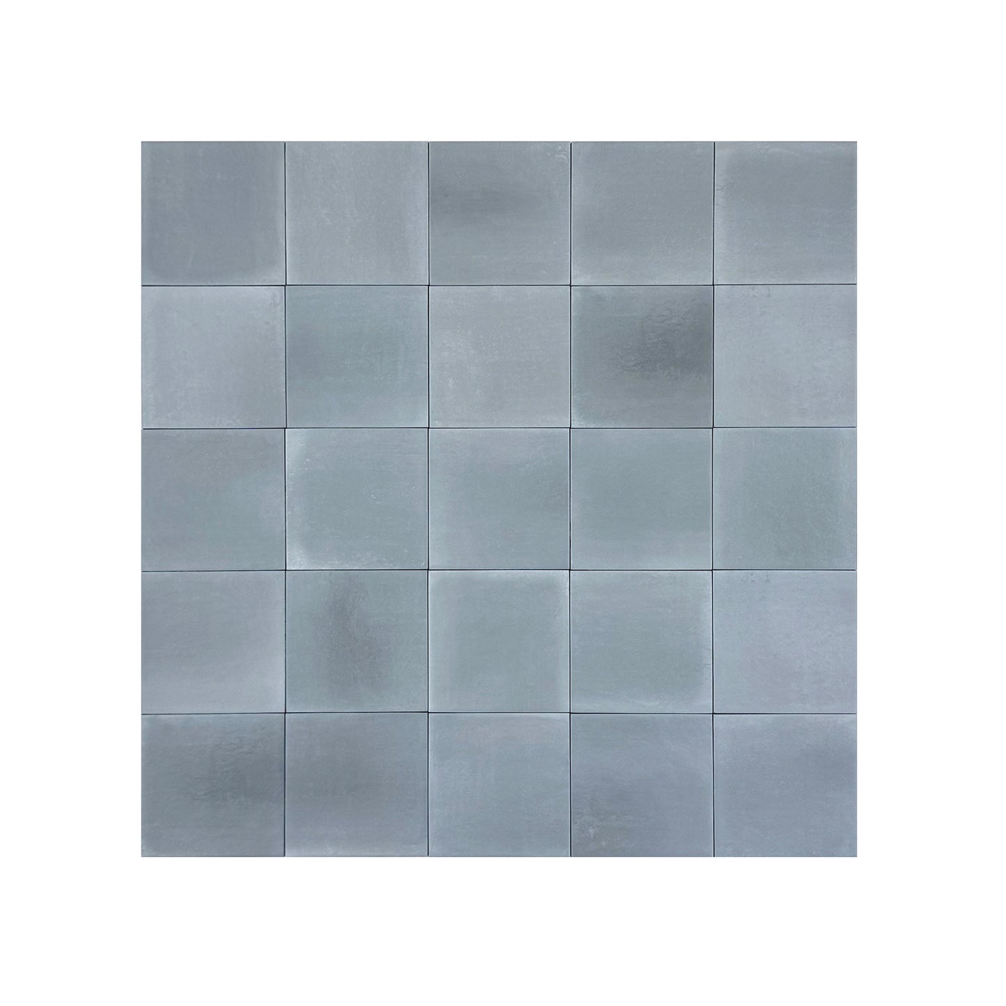 Spanish Radiant Harmony  Muted Silver Gray Matte Porcelain Artisanal Tile