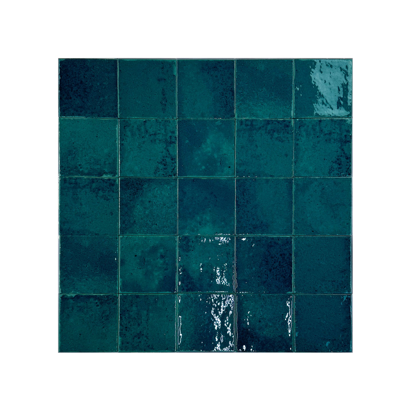 Spanish Radiant Harmony  Rich Green Glossy Porcelain Artisanal Tile