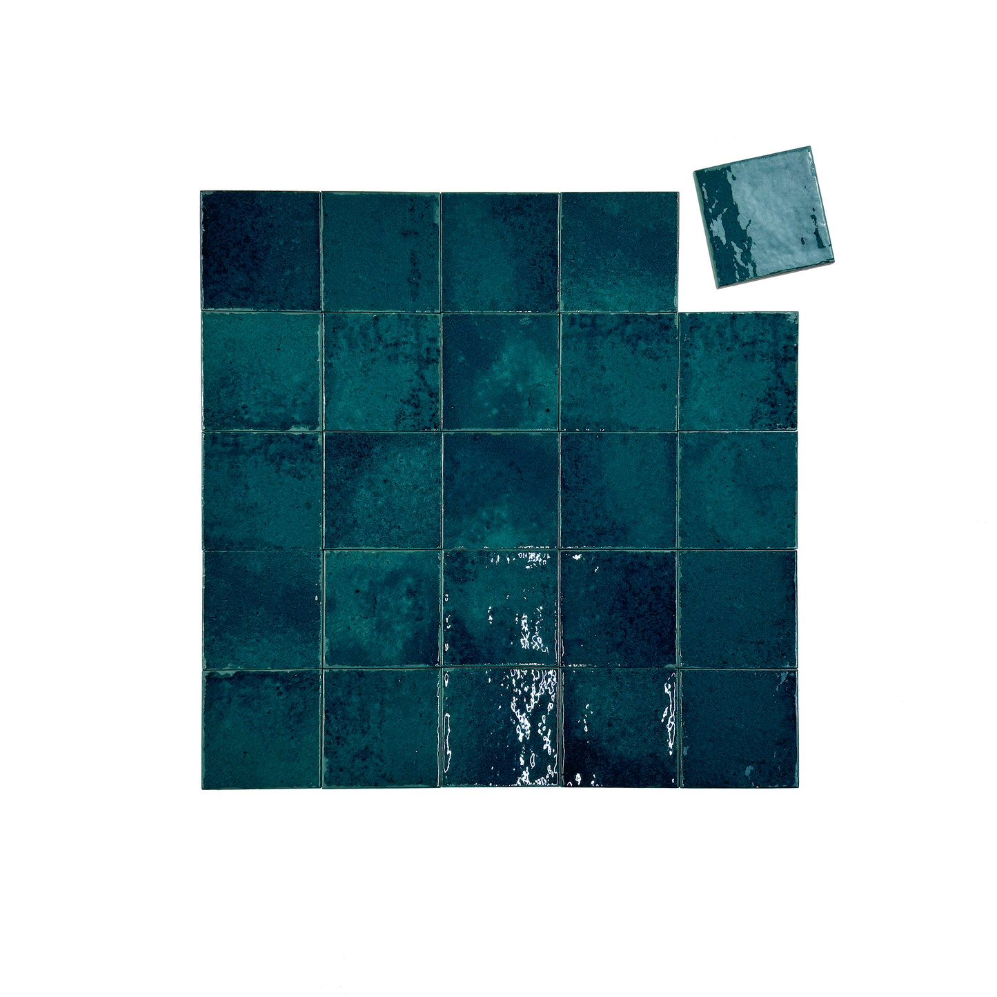 Spanish Radiant Harmony  Rich Green Glossy Porcelain Artisanal Tile