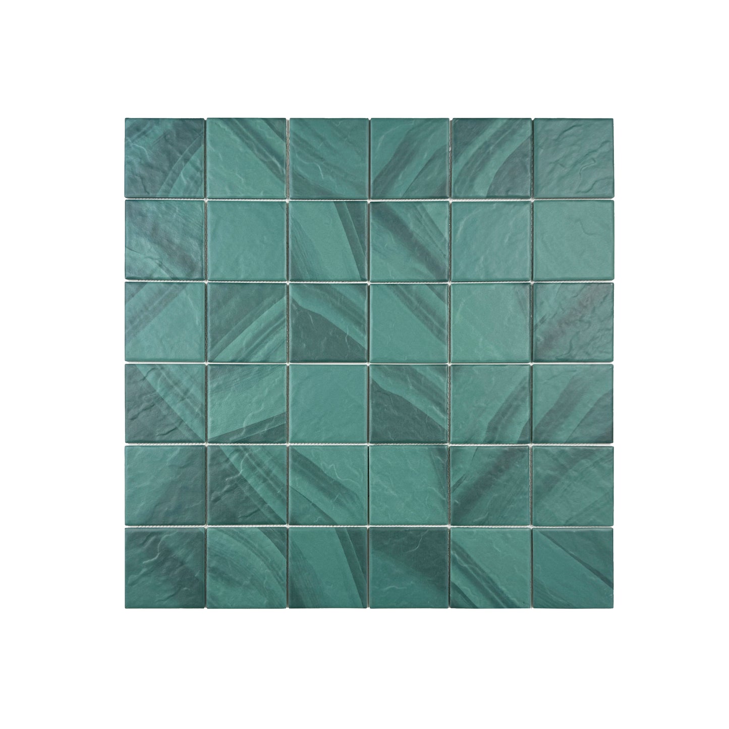 Mozambico Forest Green Stone Pattern Porcelain Mosaic-Swimming Pool Tile