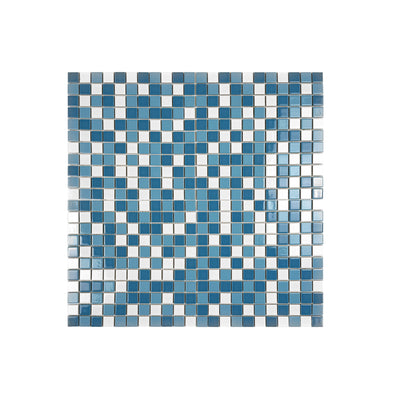 Azure Harmony Baby Blue & Light Blue & White Mixed Ordinary Glazed Porcelain Mosaic