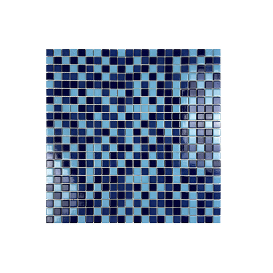 Azure Harmony Baby Blue & Navy Blue & Royal Blue Mixed Ordinary Glazed Porcelain Mosaic