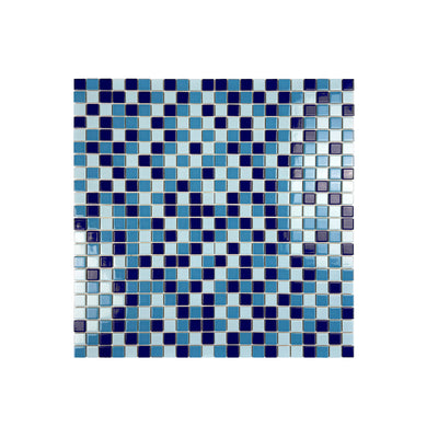 Azure Harmony Baby Blue & Powder Blue & Royal Blue Mixed Ordinary Glazed Porcelain Mosaic