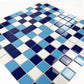 Azure Harmony White & Light Blue & Midnight Blue Mixed  Ordinary Glazed Porcelain Mosaic