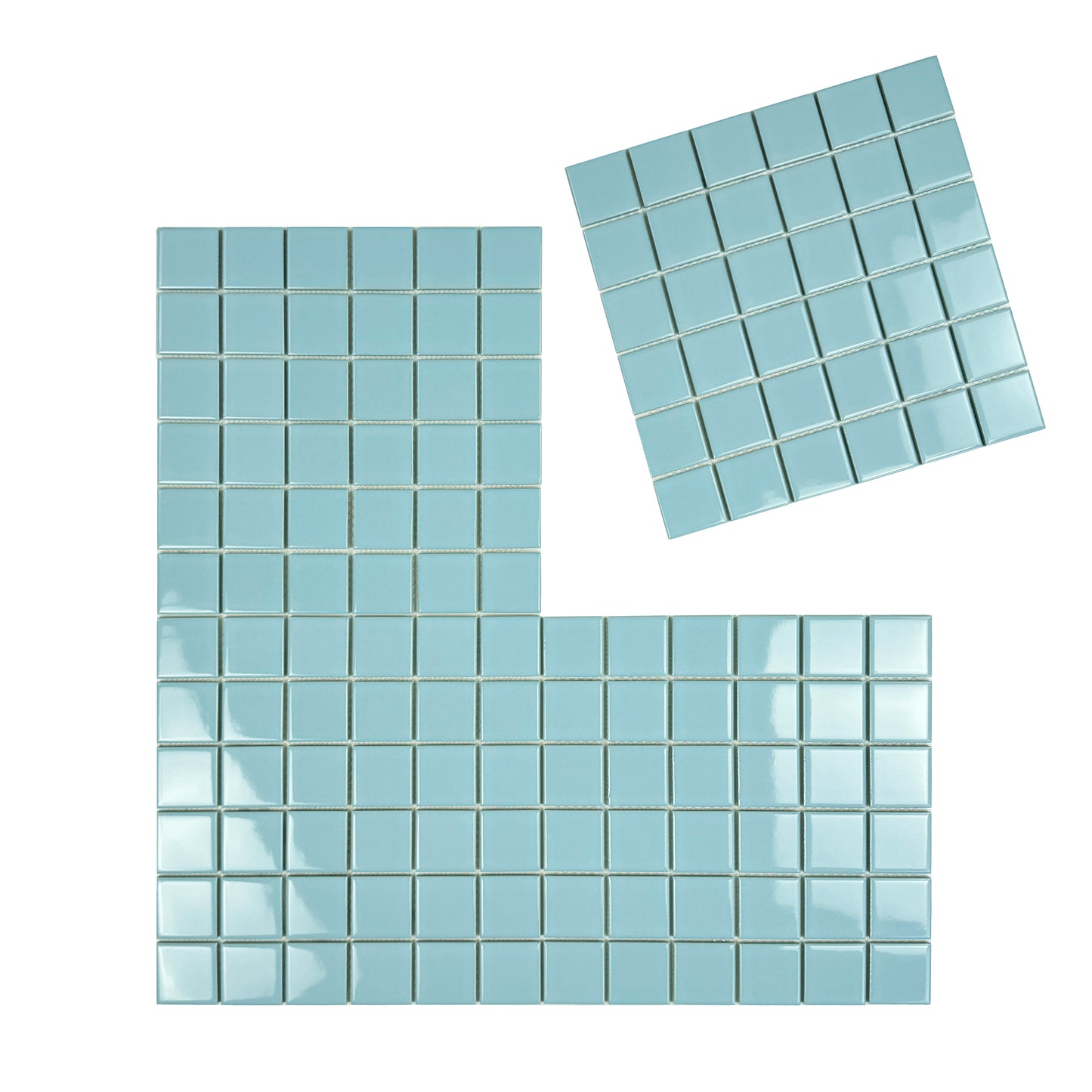 Azure Harmony Baby Blue  Ordinary Glazed Porcelain Mosaic