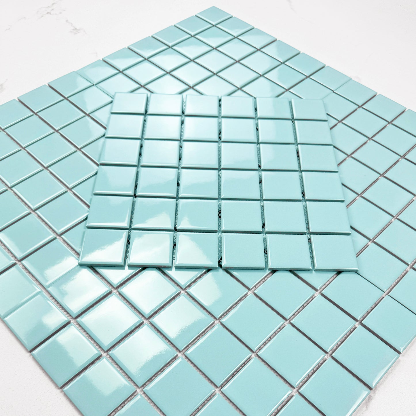 Azure Harmony Baby Blue  Ordinary Glazed Porcelain Mosaic