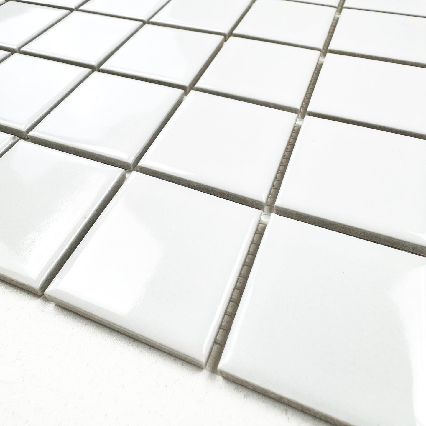 Azure Harmony White Glossy  Ordinary Glazed Porcelain Mosaic