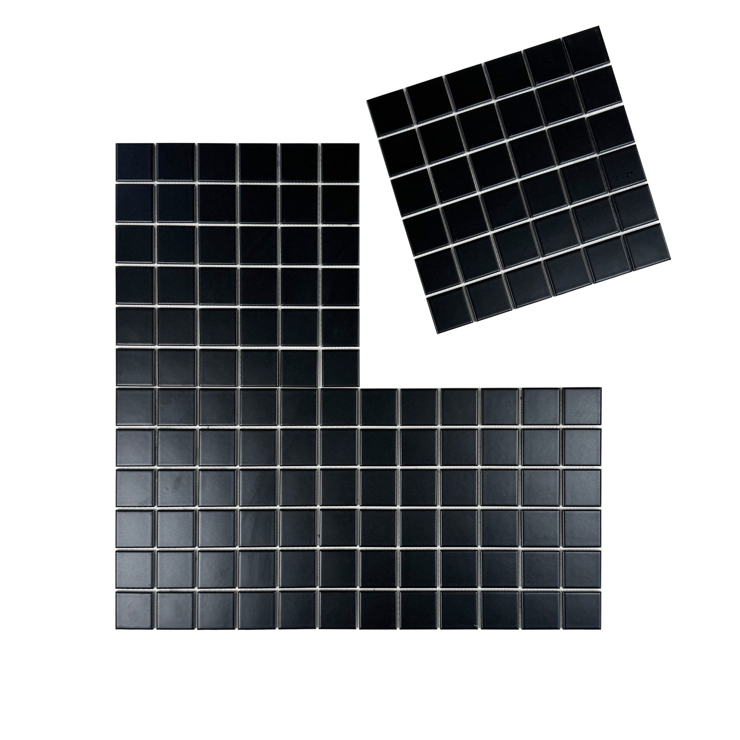 Azure Harmony Black Glossy  Ordinary Glazed Porcelain Mosaic