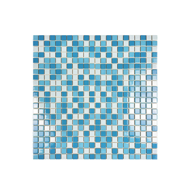 Azure Harmony Powder Blue &Baby Blue & Light Blue Mixed Ordinary Glazed Porcelain Mosaic