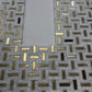 Radiant Eclipse Kwong Sal White & Gold Stainless Steel Split Woven Shape Marble Mosaic