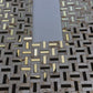 Radiant Eclipse Sunny Beige & Golden Stainless Steel Split Woven Shape Marble Mosaic