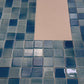 Noble Haven Light Blue & baby Blue & French Blue Mixed Cloud Hand-Drown Crystal Glass Mosaic