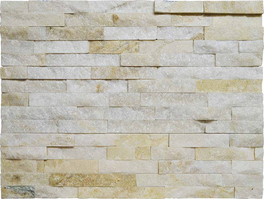 Natural Quartz Wall Cladding Tiles Golden White