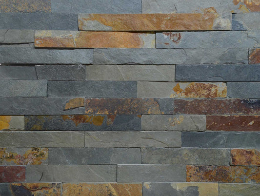 Natural Slate Wall Cladding Tiles Brown