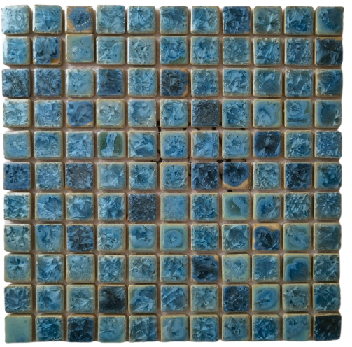 Blue Iced Flower Ceramic Mosaic 25x25mm