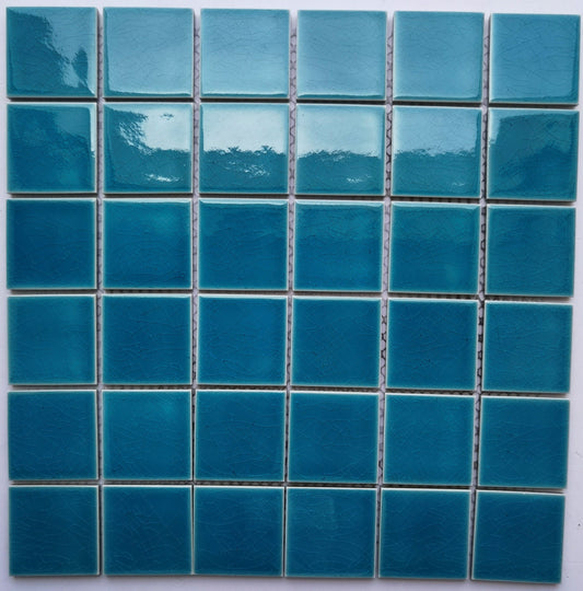 Sky Blue Crack Porcelain Mosaic 48x48