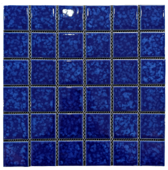 Dark Blue Ice Flower Kiln Vary Porcelain Mosaic 48x48mm