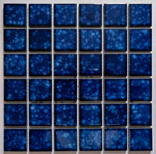 Blue Iced Flower Kiln Vary Porcelain Mosaic 48x48mm