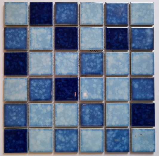 Mix Blue Kiln Vary Porcelain Mosaic 48x48mm