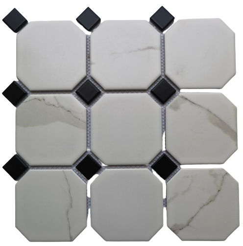 Carrara Design Hexagon Mix Square Cearmic Mosaic