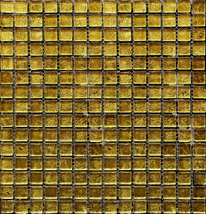 Gold Foil Glass Mosaic 15x15mm