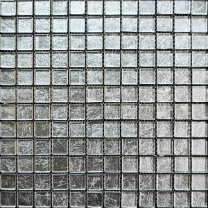 Silver Foil Glass Mosaic 23x23mm