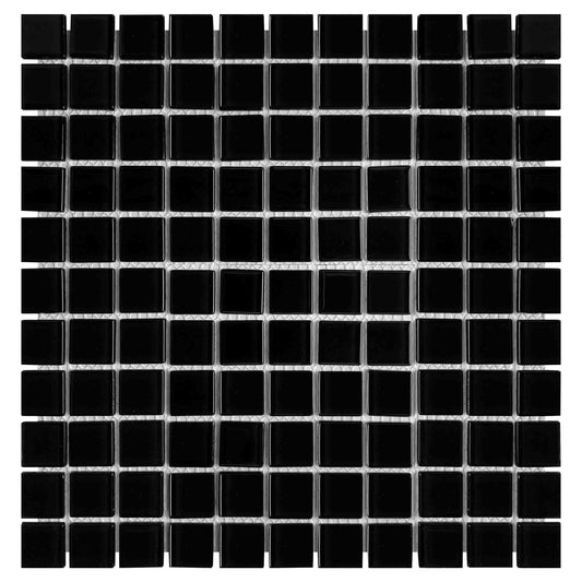 Black Crystal Glass Mosaic 25x25mm