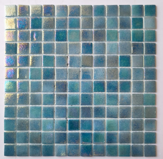 Iridescent  Glass Mosaic Light Turquoise