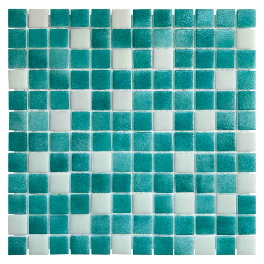 Green&Blue Fosfo Recycled Glass Mosaic 25x25mm