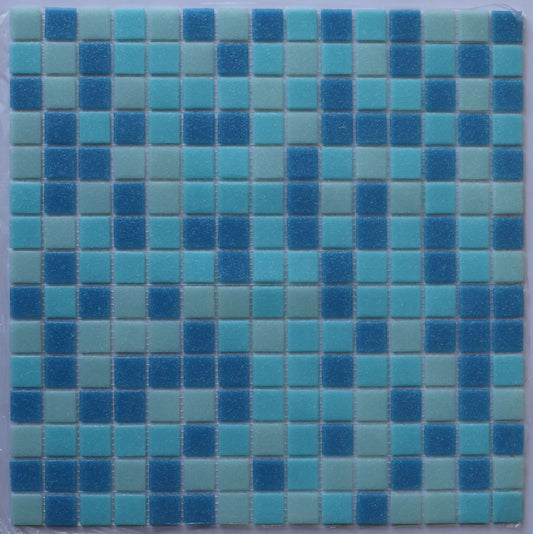 Mix Blue Melted Glass Mosaic 20x20 mm