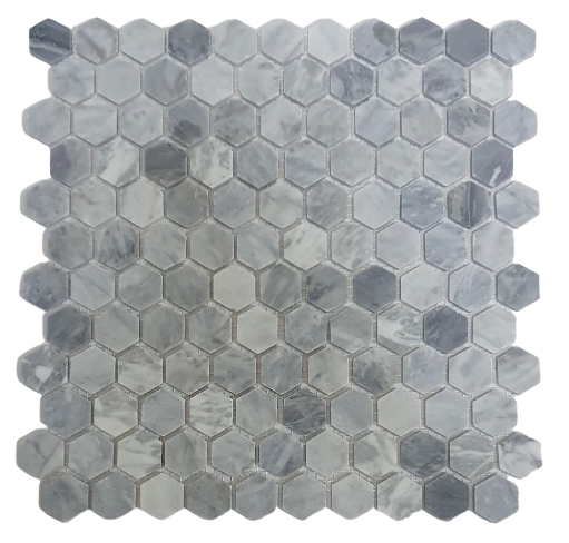 Carrara Grey Marble Hexagon Mosaic 25x25mm