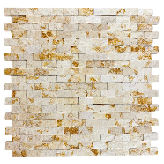 Sunny Beige Split Subway Mosaic 30x15 mm