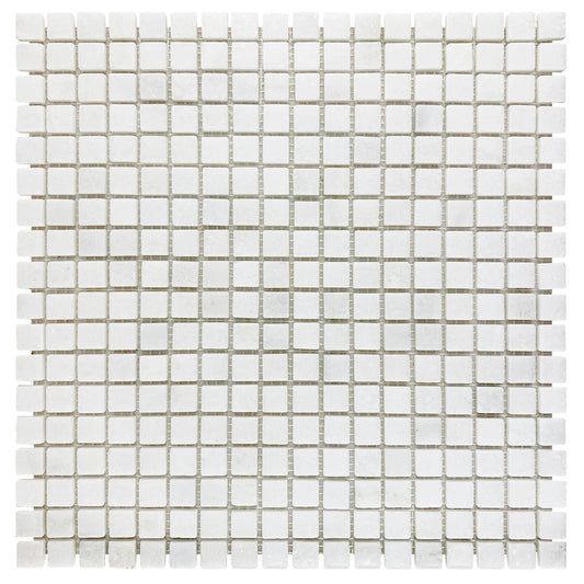 Crystal White  Marble Mosaic 15x15 mm