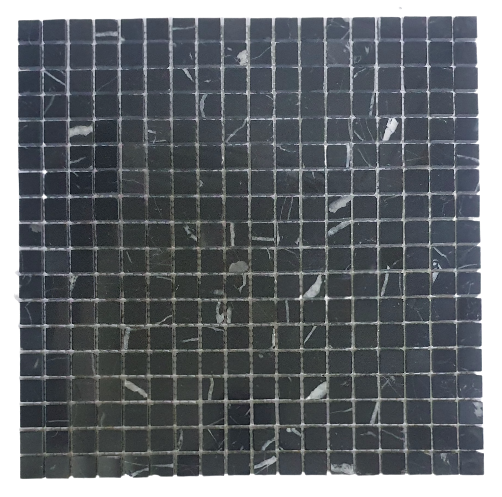 Black Marquina Marble Mosaic 15x15 mm