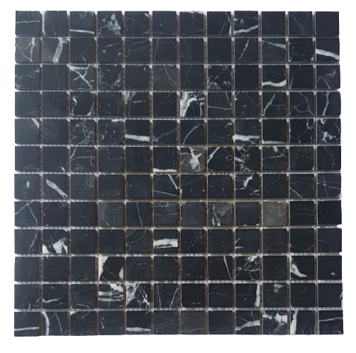 Black Marquina Marble Mosaic 23x23 mm