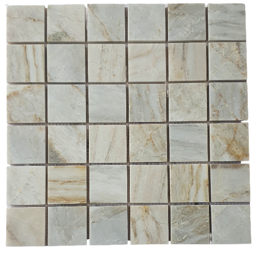 Snow Saussurea Marble Mosaic  25x25 mm