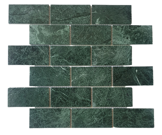 Verde Alpi Marble Subway Mosaic 48x98 mm