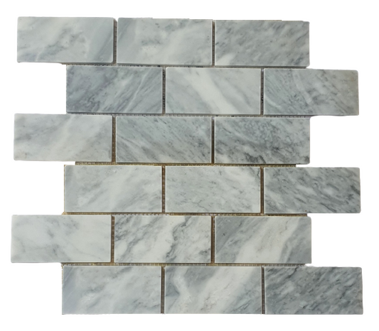 Carrara Grey Marble Subway Mosaic 48x98 mm